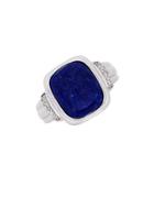 Lord & Taylor Diamond, Lapis & Sterling Silver Ring