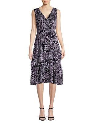 Gabby Skye Printed Ruffle A-line Dress