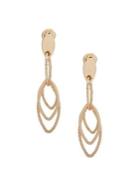 Anne Klein Goldtone Orbital Linear Clip-on Earrings