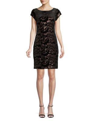 Eliza J Sequined Velvet Dress