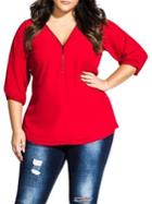 City Chic Plus Elbow Sleeve Sexy Fling Top