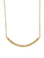 Lord & Taylor 14k Yellow Gold Curve Bar Link Necklace