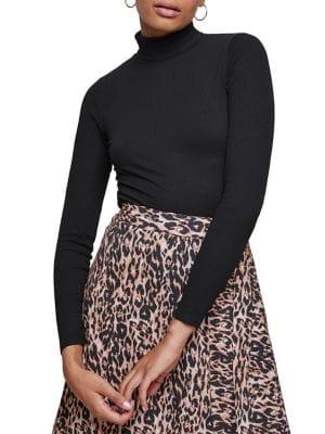 Miss Selfridge Long Sleeve Ribbed Top