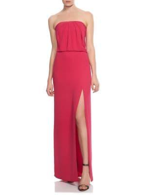 Halston Heritage Strapless Draped Gown