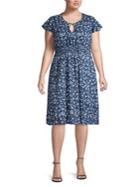 Lucky Brand Plus Printed Fit-&-flare Dress