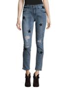 Design Lab Lord & Taylor Distressed Girlfriend Stretch Jeans