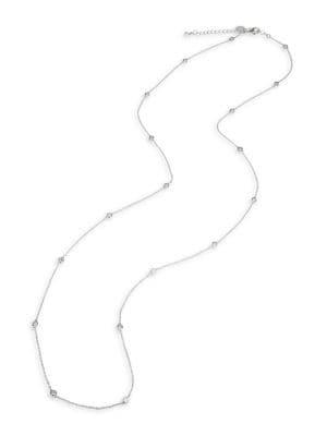 Cz By Kenneth Jay Lane Rhodium-plated And Cubic Zirconia Station Necklace