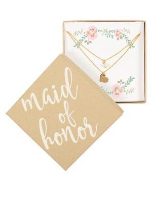 Cathy's Concepts Maid Of Honor Double Chain Necklace