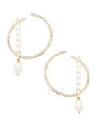 Nadri Josephine Crystal And Faux-pearl Hoop Earring