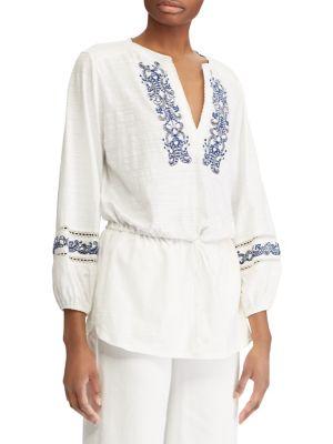 Lauren Ralph Lauren Embroidered Cotton Top