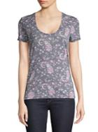 Lucky Brand Scoop Neck Floral T-shirt
