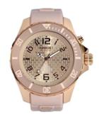 Kyboe Power Sand Dollar Silicone & Rose Goldtone Stainless Steel Strap Watch/48mm