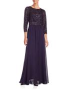 Decode 1.8 Sequined Lace-accented A-line Gown