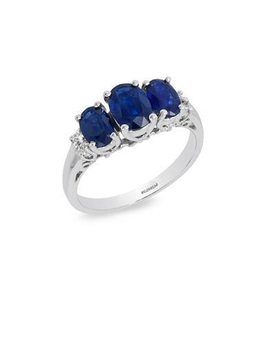 Effy Diamonds, Natural Sapphire And 14k White Gold Ring