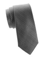 Black Brown Houndstooth Silk Slim Tie