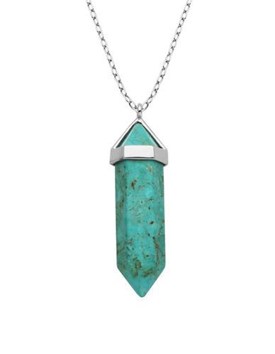 Lord & Taylor Dyed Turquoise Howlite And Sterling Silver Pendant Necklace