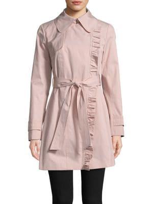 Karl Lagerfeld Paris Ruffle-trim Trench Coat