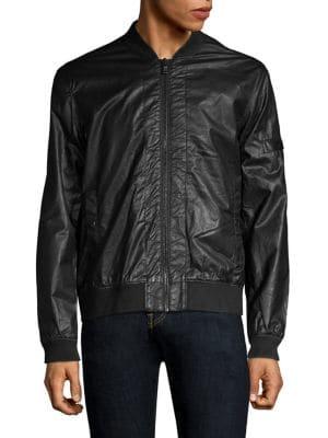 John Varvatos Coated Zigzag Bomber