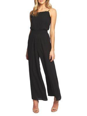 Cece By Cynthia Steffe Ruffled-trim Wide-leg Jumpsuit