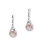 Anne Klein 8mm Imitation Pearl And Crystal Lever Back Drop Earrings