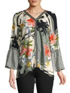 Spense Bell-sleeve Collage Blouse