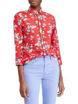 Lauren Ralph Lauren Voile Printed Voile Button-down Shirt