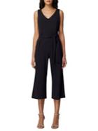 Tahari Arthur S. Levine Belted Crepe Cropped Jumpsuit