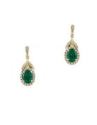 Effy Brasilica Diamond, Emerald And 14k Yellow Gold Stud Drop Earrings