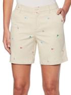 Rafaella Petite Tiny Tossed Palm Bermuda Shorts