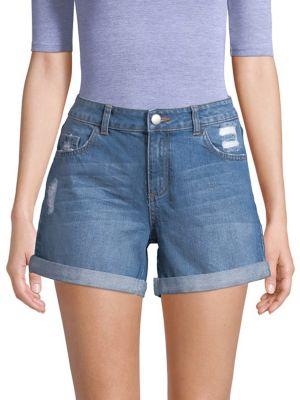 Dorothy Perkins Distressed Foldover Denim Shorts