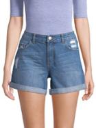 Dorothy Perkins Distressed Foldover Denim Shorts