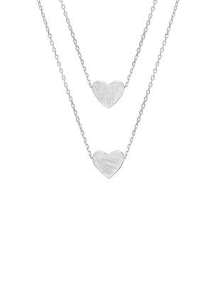 Lord & Taylor Rhodium-plated Sterling Silver Heart Layered Necklace