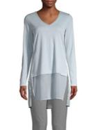 H Halston Mixed Media Layered Top