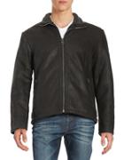 Cole Haan Faux Fur-trimmed Leather Jacket