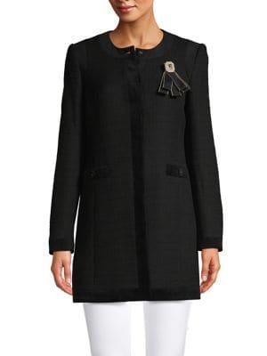 Karl Lagerfeld Paris Tweed Topper Coat