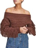 Miss Selfridge Fringe Knit Sweater
