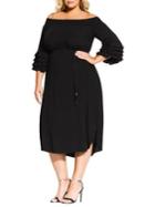 City Chic Plus Off-the-shoulder A-line Midi Dress