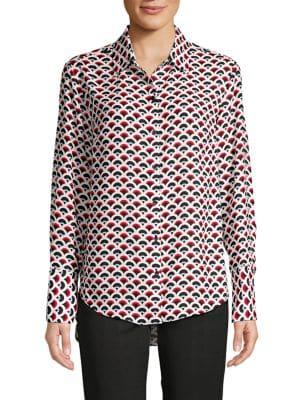 Jones New York Scallop-print Shirt