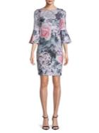 Calvin Klein Petite Floral Bell-sleeve Sheath Dress