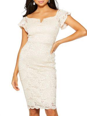 Quiz Off-the-shoulder Lace Dress