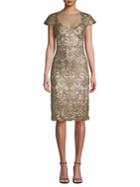 Tadashi Shoji Cap Sleeve Sequin Lace Sheath Dress