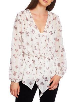 1.state Floral-print Sheer Top