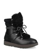 Ugg Viki Waterpoof Leather And Sheepskin Lace-up Boots