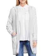 Two By Vince Camuto Plaited Ribbed Hooded Cardigan