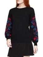 Bcbgeneration Floral-sleeve Cotton Sweater