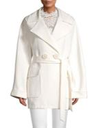 Elie Tahari Amelie Crinkle Linen-blend Belted Jacket