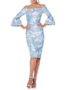 Theia Off-the-shoulder Bell-sleeve Dress