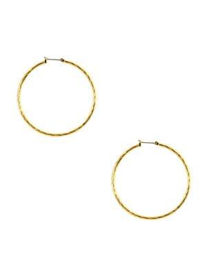 Anne Klein Textured Goldplated Hoop Earrings