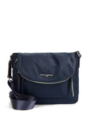 Karl Lagerfeld Paris Cara Nylon Flap Messenger