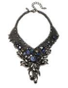 Badgley Mischka Round, Baroque And Oval Pearls, Sodalite, Agate And Crystal Bib Necklace